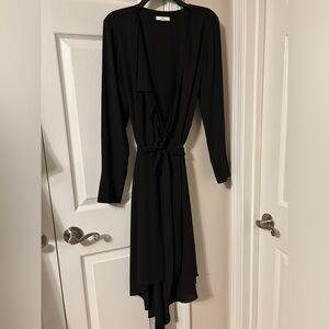 Halston ruffled wrap dress